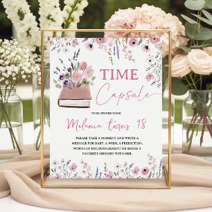 Verhaalboek Wilde Bloem Tijd Capsule Tafelkaart Reclamebord Met Voetstuk