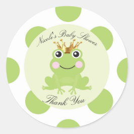 Verhaalfantasie Sprookje Kikkerprins Babyshower Ronde Sticker