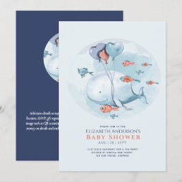 Verhaaltijd Oceaanleven BABY SHOWER Blauwe Walvis  Kaart
