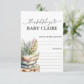 Verhaaltjes Baby Shower Boek Bordkaart Kaart (Staand voorkant)
