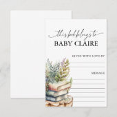 Verhaaltjes Baby Shower Boek Bordkaart Kaart (Voorkant / Achterkant)