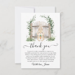 Verhaaltjes Konijn Tuinhek Groene Baby Shower Bedankkaart