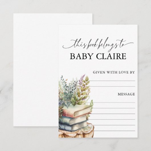 Verhaaltjesboek Baby Shower Boek Plaat Kaart (Voorkant / Achterkant)