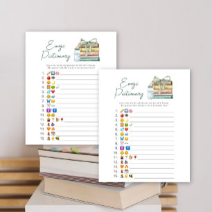 Verhaaltjesboek baby shower Emoji plaatje spel