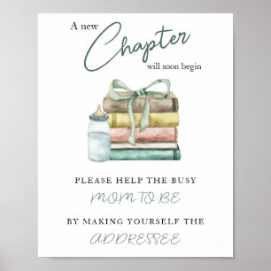 Verhaaltjesboek baby shower - Help de bezige aanst Poster