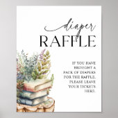 Verhaaltjesboek Baby Shower Luier Raffle Spel Poster (Voorkant)