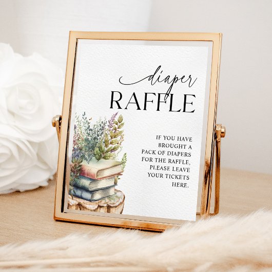 Verhaaltjesboek Baby Shower Luier Raffle Spel Poster