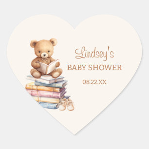 Verhaaltjesboek Teddybeer Boho Baby Shower Hart Sticker
