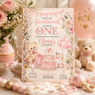 Verhaaltjesboek Teddybeer Gans 1e Verjaardag  Kaart