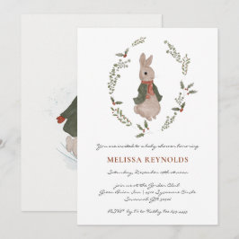 Verhaaltjesboek | Winter Konijn Baby Shower Uitnod Kaart