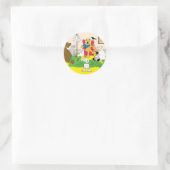 Verhaaluur van het dier ronde sticker (Tas)