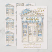 Verhalen Boek Blauwe Boekwinkel Bibliotheek Bruids Kaart (Voorkant / Achterkant)