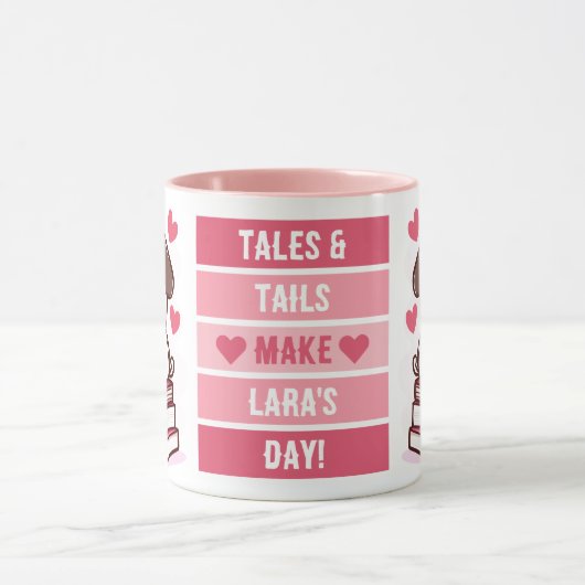 Verhalen en staarten maken mijn dag - Hond en boek Mok (Midden)