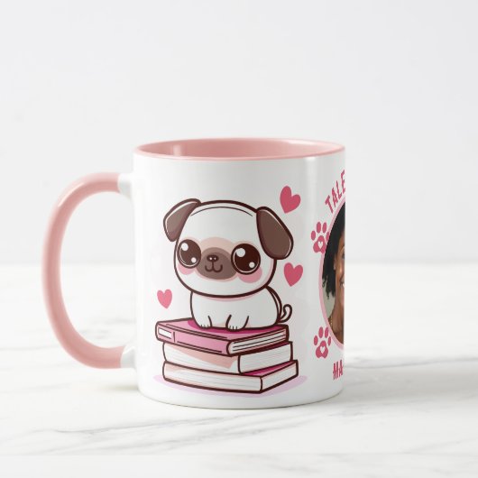 Verhalen en staarten maken mijn dag - Hond en boek Mok (Links)