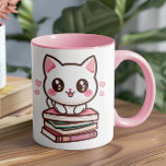 Verhalen en staarten maken mijn dag - Kat en boeke Mok<br><div class="desc">De Tales & Tails Mok combineert speels design met persoonlijke accenten, met een schattige geïllustreerde poes op een stapel boeken naast de zin "Tales & Tails Make My Day", omlijst door pootafdrukken en harten. Dit gezellige en creatieve ontwerp is ideaal voor iedereen die net zo dol is op hun huisdieren...</div>
