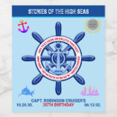 Verhalen over de hoge Zeeen. Grappig,  Wijn Etiket (Enkel label)