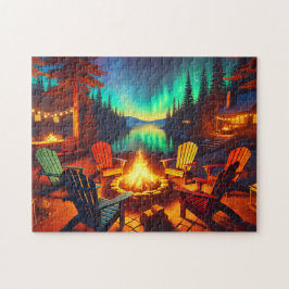 Verhalen rond het kampvuur Adirondack-stoelen Vuur Legpuzzel