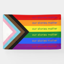 Verhalen tellen Gay Pride Intersection Regenboogvl Spandoek