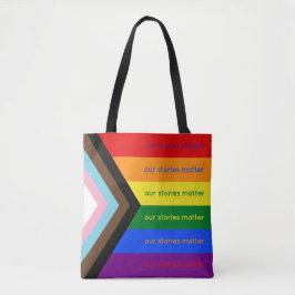 Verhalen tellen intersectionele Pride-vlag Regenbo Tote Bag