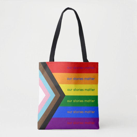 Verhalen tellen intersectionele Pride-vlag Regenbo Tote Bag (Voorkant)