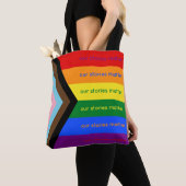 Verhalen tellen intersectionele Pride-vlag Regenbo Tote Bag (Dichtbij)