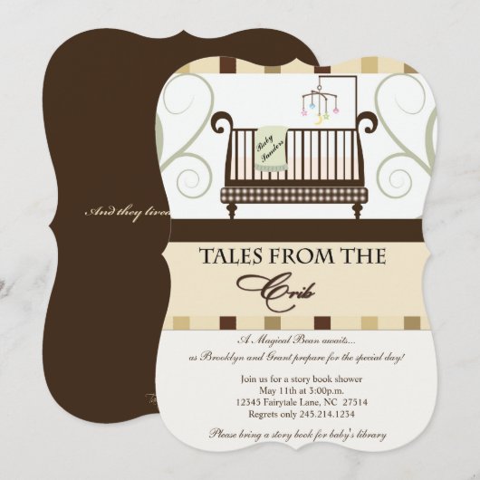 Verhalen uit het Wieg Storybook Shower Invitation Kaart (Voorkant / Achterkant)