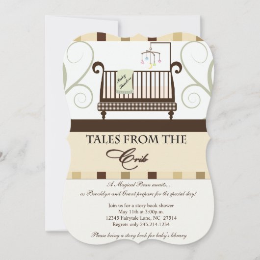 Verhalen uit het Wieg Storybook Shower Invitation Kaart (Voorkant)