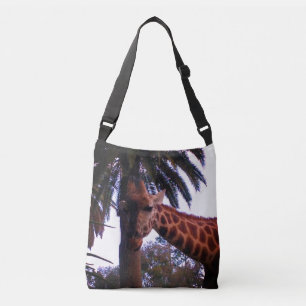 Verhalen van een hoge giraffe onder de palmboom, crossbody tas