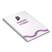 Verhalen van het Kind van roze en Paarse Speelgoed Notitieboek (Rechterzijde)