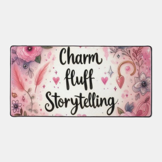 Verhalen vertellen Pink Charm Fluff Girly Schrijve Bureaumat (Voorkant)