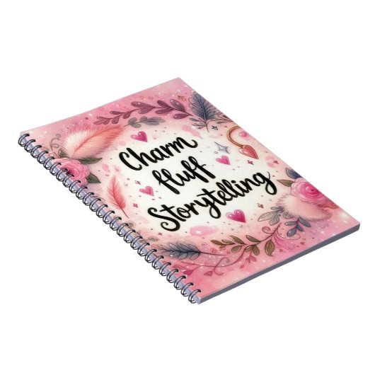 Verhalen vertellen Pink Charm Fluff Girly Schrijve Notitieboek (Rechterzijde)
