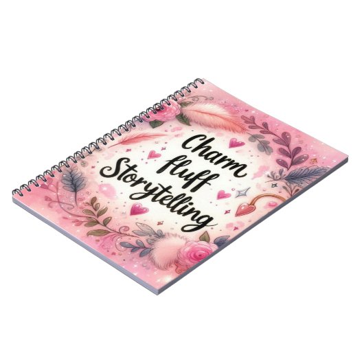 Verhalen vertellen Pink Charm Fluff Girly Schrijve Notitieboek (Linkerzijde)