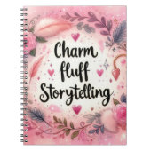 Verhalen vertellen Pink Charm Fluff Girly Schrijve Notitieboek (Voorkant)