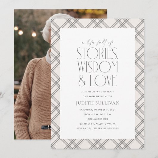 Verhalen, Wijsheid en Liefde 80ste Verjaardagsfees Kaart (Voorkant / Achterkant)