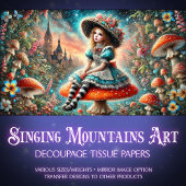 Verhalenboek Alice Magical Mushroom Decoupage Tissuepapier