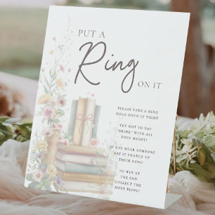 Verhalenboek Bloemen Boho "Zet er een ring op" Bru Reclamebord Met Voetstuk