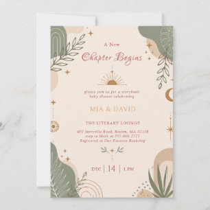 Verhalenboek Boho Salie Groen Botanische Baby Show Kaart
