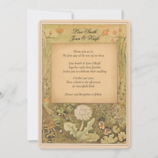 verhalenboek Bos bruiloft uitnodiging (Voorkant)