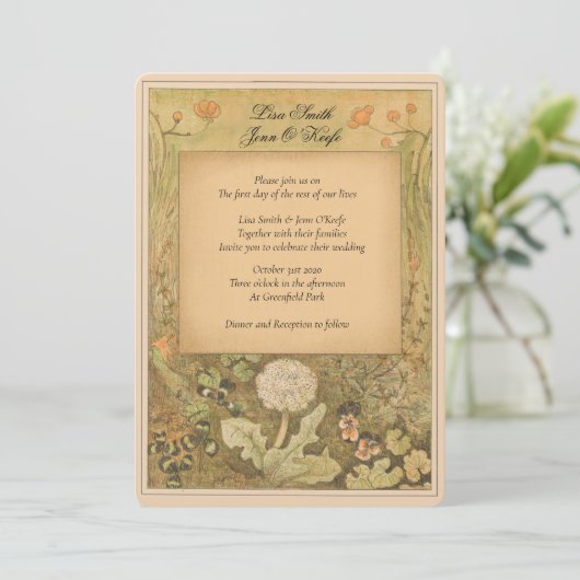 verhalenboek Bos bruiloft uitnodiging (Staand voorkant)