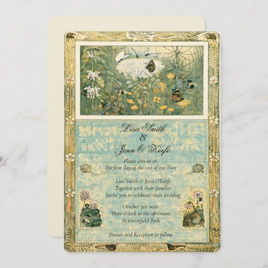  verhalenboek Bos bruiloft uitnodiging (Voorkant / Achterkant)