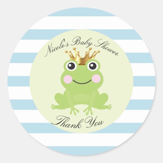 Verhalenboek Fairy Tale Frog Prince Baby shower Bl Ronde Sticker (Voorkant)
