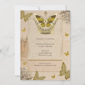 verhalenboek Gouden Vlinder Quinceañera Kaart (Achterkant)