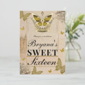  verhalenboek Kasteel Gouden Vlinder Sweet 16 Kaart (Staand voorkant)