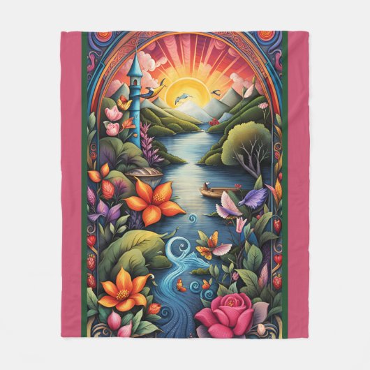 Verhalenboek Landschap 1 Fleece Deken (Voorkant)