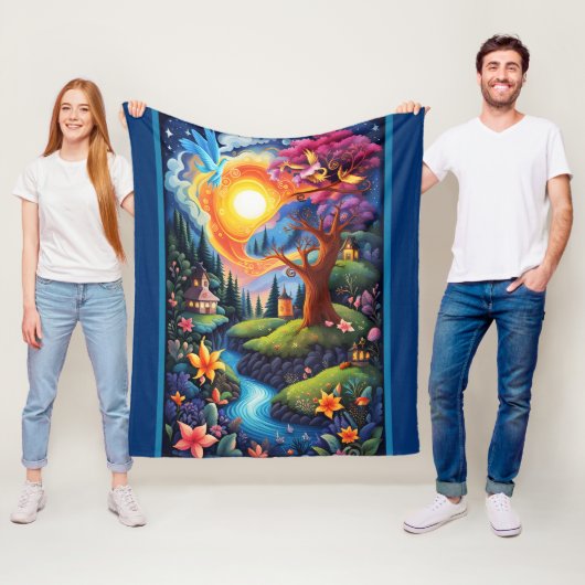 Verhalenboek Landschap 3 Fleece Deken (In situ)