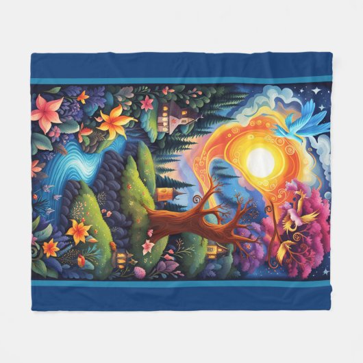 Verhalenboek Landschap 3 Fleece Deken (Voorkant (Horizontaal))