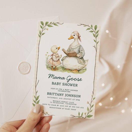  Verhalenboek Mama Goose Baby shower Kaart