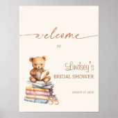 Verhalenboek Teddy Bear Baby shower Boho Welkom Poster (Voorkant)