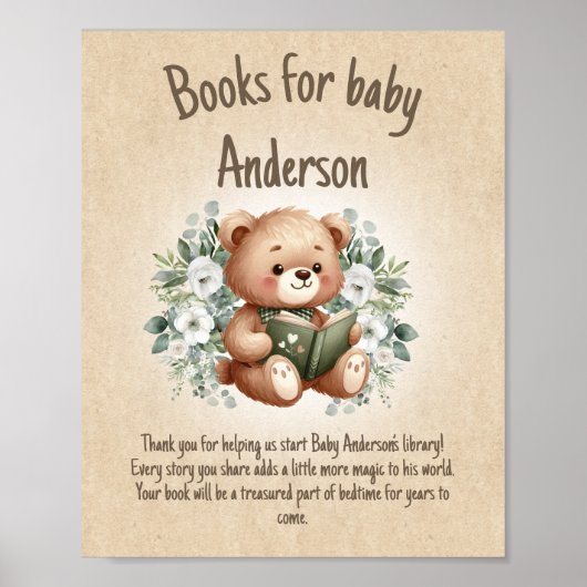 Verhalenboek Teddy Bear  Boeken Baby Poster (Voorkant)
