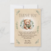 Verhalenboek Teddy Bear Sage Tan  Baby shower Bedankkaart (Voorkant)